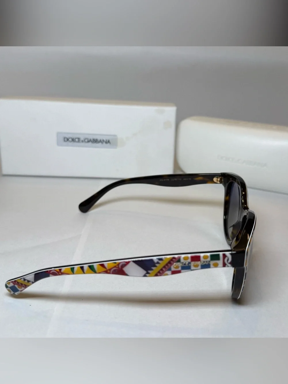 Dolce & Gabbana Multicolor Geometric Cat-Eye Sunglasses - Black Lenses